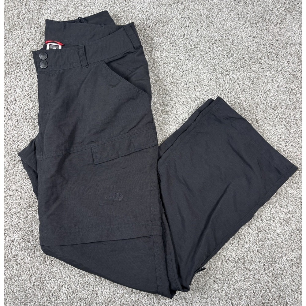 The North Face Womens Convertible Hiking Pants Zip Off Shorts Nylon Black 10